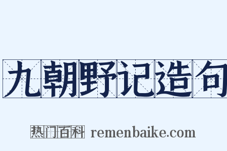 九朝野记造句是什么意思的图片